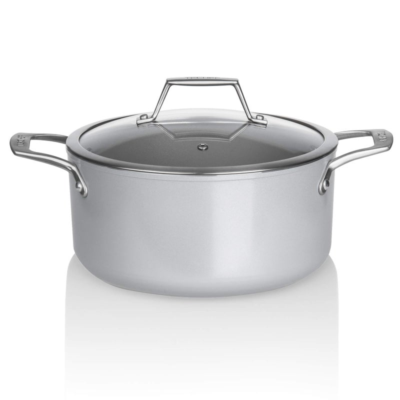 TECHEF - CeraTerra Collection, 5-quart Ceramic Nonstick Soup Pot with Glass Lid (PFAS, PTFE, and PFOA Free), Made in Korea (5-quart) - Image 1